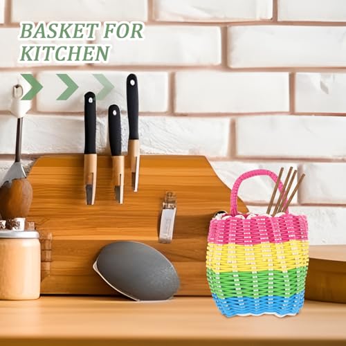 Plastic Hanging Basket 15x13x9cm Kitchen Bathroom Storage Organizer - view 7