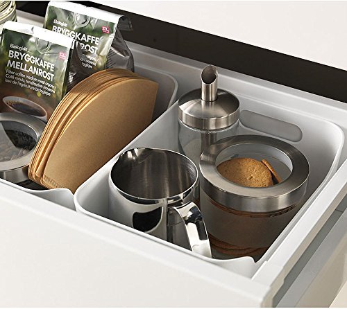 Pantry Organization And Storage Baskets, Open Storage Box Under Sink Organizers,Kitchen Cabinet and Pantry Storage Organizer Bin - two cut-out handles that make 9.4 x 6.7 x 4.3 Inches (White) - view 3