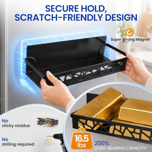 Magnetic Spice Rack with Paper Towel Holder,4 Pack refrigerator organizer - view 2