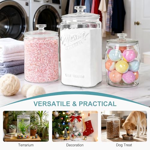 1.5 Gallon Glass Cookie Jar with Airtight Lid, Large Glass Jar - view 5