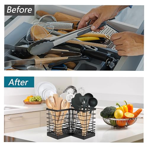 Extra Large Countertop Utensil Holder for Kitchen Counter,Fit Corner - view 3
