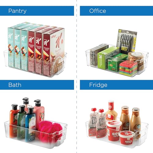 Set Of 10 Refrigerator Organizer Bins - 5 Wide and 5 Narrow Stackable Fridge Organizers for Freezer, Kitchen, Countertops, Cabinets - Clear Plastic Pantry Storage Rack - view 6