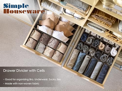 4-Pack Drawer Organizer Set for Underwear/Socks/Bra, Brown - view 6