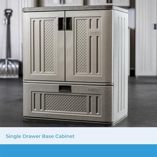 Base Storage Cabinet, Lockable Single-Drawer Organizer, Platinum - view 3