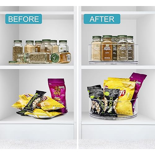 Lazy Susan Organizer, Clear Turntable Organizer (Tall 2 Pack) - view 4