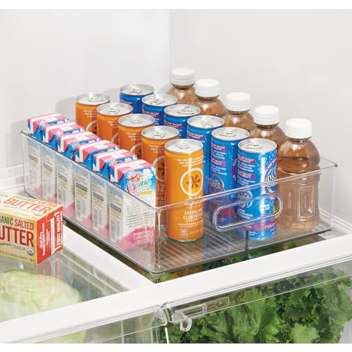 Divided Pantry Bin with Handle, Clear - view 3