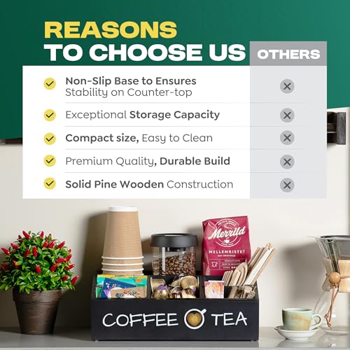 Coffee Station Organizer – Premium 2025 All-in-One Coffee Bar & Tea Organizer for Bar Accessories, Tea Storage, and Decor - view 6