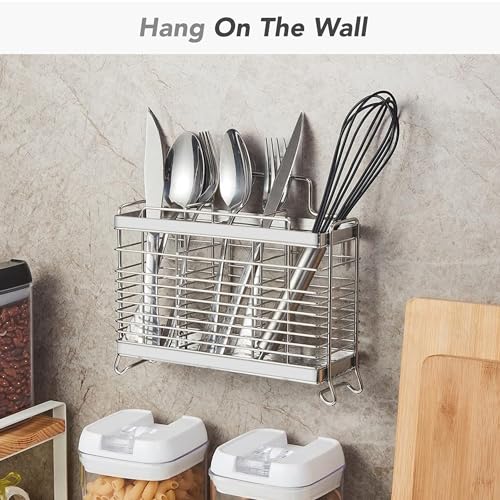 KESOL Stainless Steel Utensil Holder, Silverware Holder with 3 Compartments - view 5