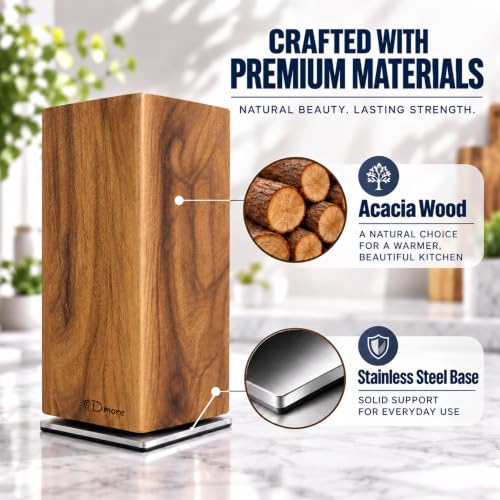 Magnetic knife block without knives 360° rotatable knife holder stand - view 6