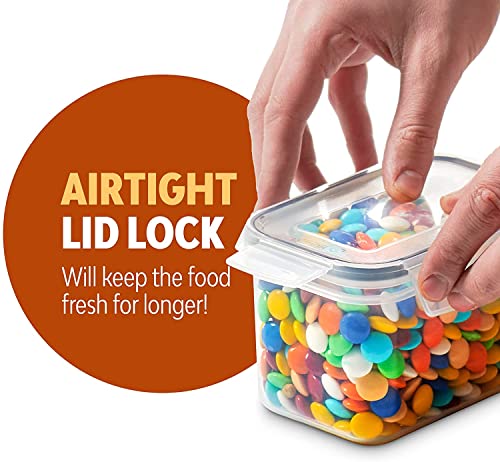24 Pack Airtight Food Storage Container Set - BPA Free Clear Plastic Kitchen and Pantry Organization Canisters with Durable Lids for Cereal, Dry Food Flour & Sugar - Labels, Marker & Spoon Set - view 5