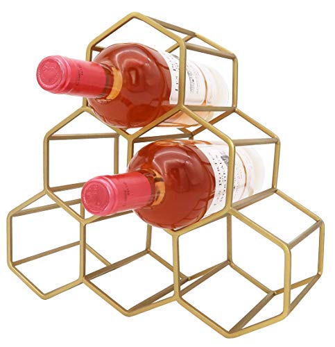 Wine Rack, 6 Wine Bottle Storage Holder, Metal Countertop Stand for Wine Bottles
