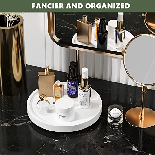 Turntable Vanity Tray, 9 Inch Bamboo Kitchen Sink Countertop Organizer - view 3