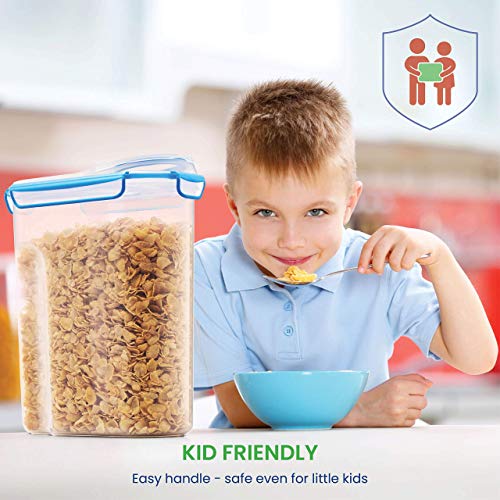 Extra Large Cereal Containers Storage Set - [2 Pack,168oz. 21 cup] Airtight Silicone Sealed Locking Lids extents freshness - Space Saving Kitchen Pantry Containers - Food storage containers For Flour. - view 5