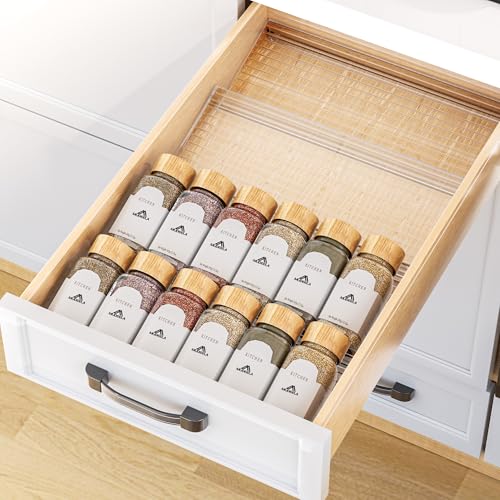 Clear Spice Drawer Organizer, 4 Tier (4 Packs)