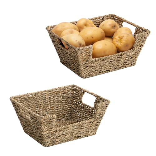 Pantry Baskets for Organizing, Small Storage Baskets, 2 Pack