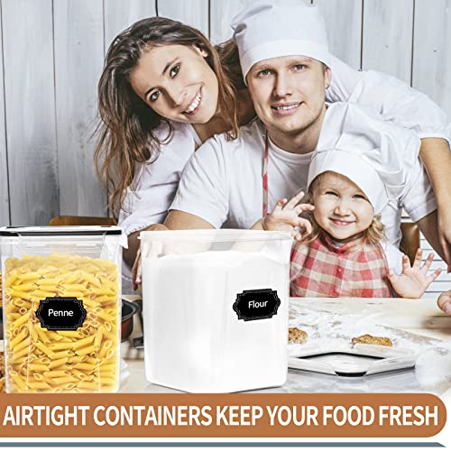 Large Airtight Food Storage Containers 5.2L / 195oz, 4pcs Pantry Kitchen Organizers and Storage for Flour, Sugar, Baking Supplies, BPA Free, Plastic Flour Containers with 20 Labels & Maker - view 6