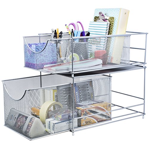 Under Sink Organizer, Pull-Out Mesh Drawer (Silver) - view 4
