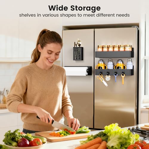 Magnetic Spice Rack for Refrigerator Black, 4 Pack - view 6