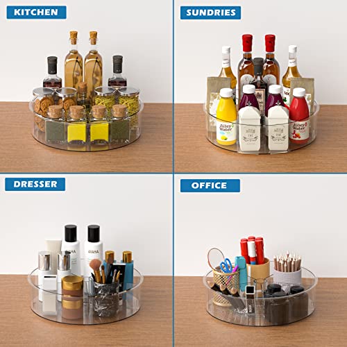 Round Lazy Susan Rotating Turntable Storage Container Rotating Organizer Spinning Organizer Bins for Kitchen Cabinet, Pantry, Refrigerator, Countertop,Set of 2 - view 6