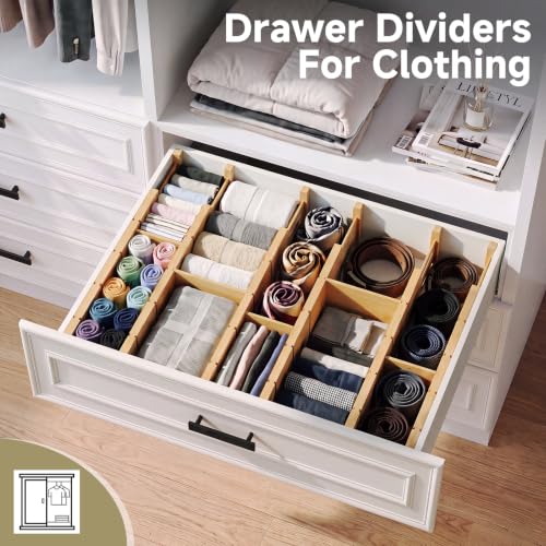 Deep Drawer Dividers For Clothes,Expandable Drawer Organizer (6, Long) - view 2