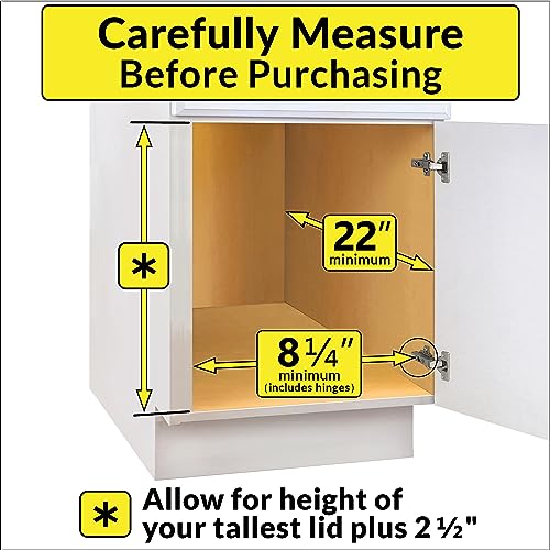 Pull Out Pot and Pan Lid Organizer Under Cabinet - Lifetime Ltd. Warranty – Cookie Sheet Organizer for Cabinet – Narrow Slide Out Baking Sheet Organizer Drawer – 7.25W x 21D, Chrome - view 5