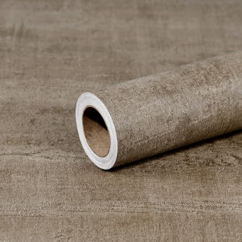 Light Tan Modern Concrete Wallpaper Peel and Stick Contact Paper 15.7"x472" Self-Adhesive Removable Wall Paper Waterproof Vinyl for Room Walls Cabinets Furniture