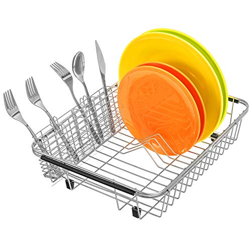 Stainless Steel Cutlery Utensil Holder Silverware Organizer with Hooks removable Drying Rack Silverware Holder Utensil Cutlery Basket Kitchen Dish Drainer Dish Drying Rack - view 6