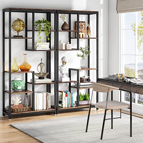 6-Tier Tall Bookshelf Bookcase, Industrial 8-Shelf Open Bookcase Storage Display Book Shelves for Living Room, Home Office - view 6