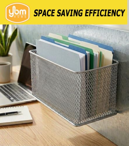 Ybmhome Wire Mesh Magnetic Storage Basket, Trash Caddy, Container, Desk Tray, Office Supply Organizer Silver for Refrigerator/Microwave Oven or Magnetic Surface in Kitchen or Office (1, Medium) - view 6