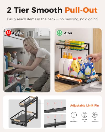 3-Pack Under Sink Organizer, 2-Tier Pull-Out Cabinet Organizer - view 5