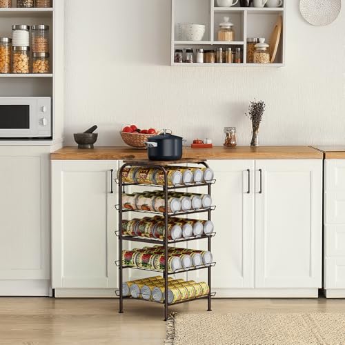 Water Bottle Organizer 5 Tier Free Standing Water Bottle Holder Rack Large Capacity Bottled Water Storage Rack Metal Soda Can Beverage Drink Stand Shelf for Kitchen Pantry Office, Brown - view 6