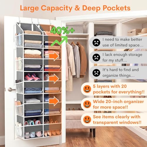 5-Tier Over Door Organizer, 10-Compartment Wide Storage Rack - view 2