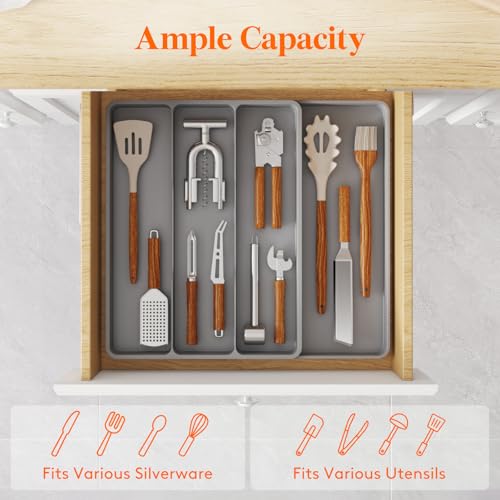 Utensil Organizer for Kitchen Drawer, Expandable Cooking Tray - view 2