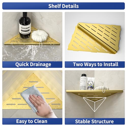 Corner Shower Shelf 10", Gold - view 2