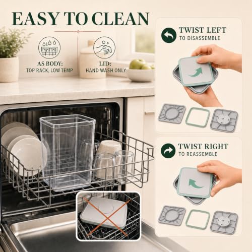 2-Pack 2.9 Qt Airtight Food Storage Containers, Stackable Pop Lids - view 4