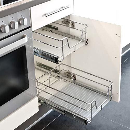 Telescopic Drawer for Kitchen Furniture - Removable Storage Basket - Save Space - Stainless Steel Rail - Measures 60 cm - view 7