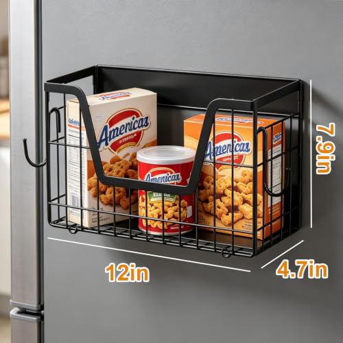 2 Set Magnetic Basket for Refrigerator Door,Magnetic Fridge Shelf Organizer - view 2