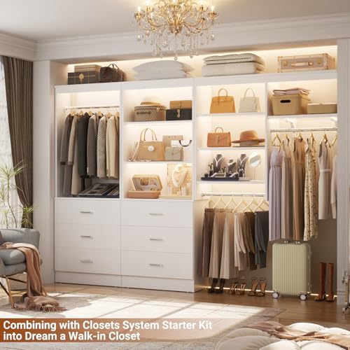 23.6" Closet Drawers System, Closet System with 3 Drawers, White - view 2
