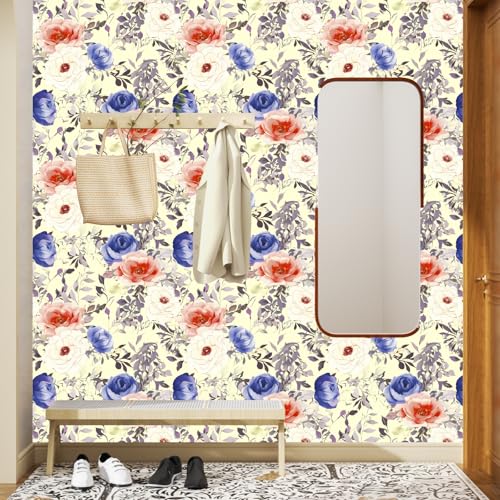 Beige Boho Floral Peel and Stick Wallpaper 17.5 x 118 Inches - view 6