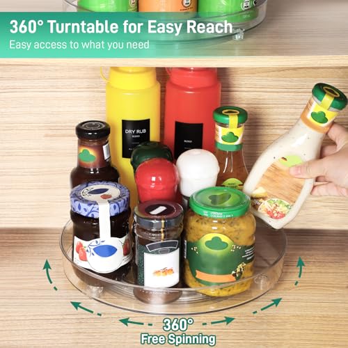4 Pack Lazy Susan Organizer, 9.5 Inch Lazy Susan Turntable for Cabinet, Refrigerator Organizer for Pantry Organizers and Storage, Non-Skid Fridge Organizer - view 4