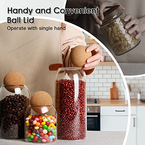 Glass Jar Set with Cork Lid 500ML 800ML 1200ML for Food Storage ﻿ - view 3