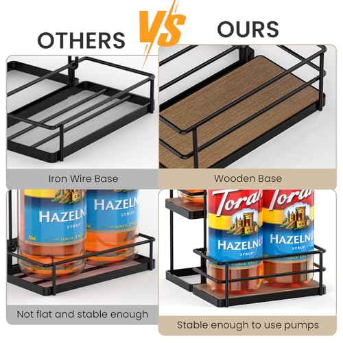 Coffee Syrup Rack Organizer, 2-Tier 4 Maple Syrup Bottle Holder - view 7