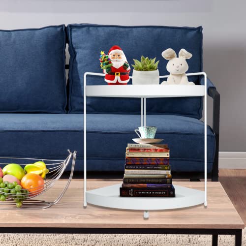 2 Tier Corner Shelf Rack Kitchen Counter Cabinet Bathroom Organizer Makeup Cosmetic countertop Organization and Storage Under Sink Organizers Perfume Trays for Dresser White - view 4
