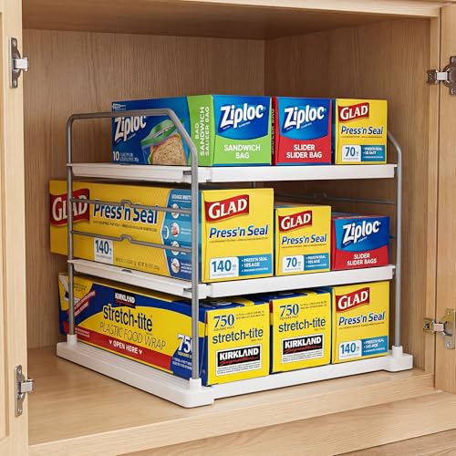 3-Tier Cabinet Organizer, Expandable Shelf for Foil & Wrap Boxes - view 2