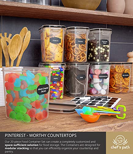 Airtight Plastic Food Containers with Lids - 20 Pack (1.6 Liter Each) - Durable Kitchen and Pantry Storage for Cereal, Rice, Pasta, Sugar - Airtight Food Storage Containers - view 4