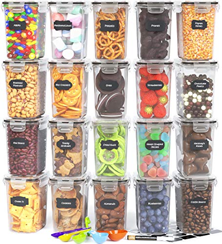 Airtight Plastic Food Containers with Lids - 20 Pack (1.6 Liter Each) - Durable Kitchen and Pantry Storage for Cereal, Rice, Pasta, Sugar - Airtight Food Storage Containers - view 2