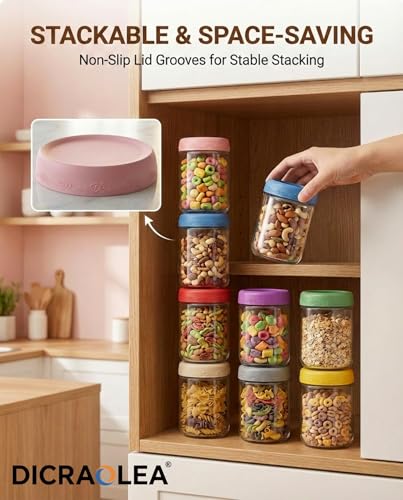 16oz 8Pack Glass Overnight Oats Jars Containers with Airtight Leakproof Lids, Reusable Mason Jars for Meal Prep, Yogurt Parfaits, Smoothies, Salads & Healthy Breakfast(16oz-8Pack) - view 4