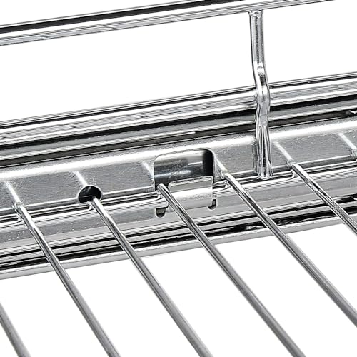 Pull Out Cabinet Organizer 2 Pack (15" W x 21" D), Pull out Shelves 1 Tier, Cabinet Slide Out Shelves for Base Cabinet Organization in Kitchen Bathroom Pantry, Bottom Mount, Chrome Finish - view 5