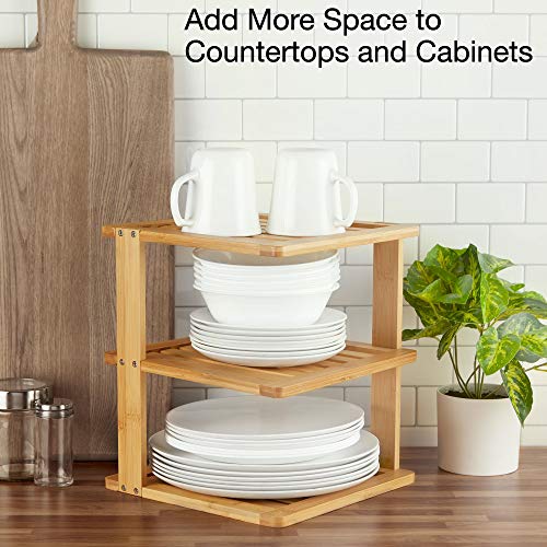 Bamboo Corner Shelf, 3 Tier, 10 x 10 inch, 11.5 inches high - view 4