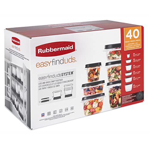 Easy Find Lids Food Storage Containers, Black, 20 Set (2093273) - view 2
